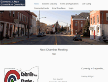 Tablet Screenshot of cedarvillechamber.com